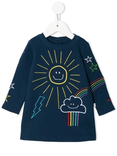 Stella McCartney Kids платье с длинными рукавами и вышивкой