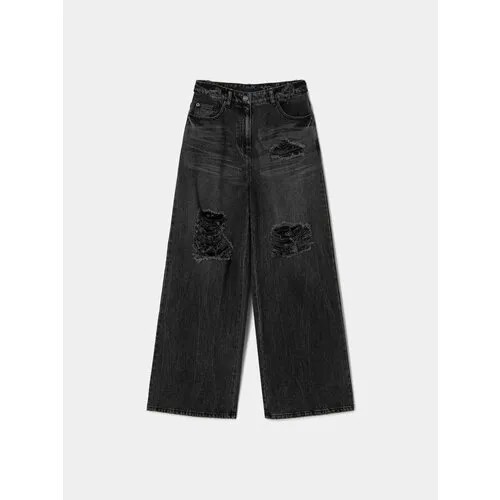 Джинсы JUUN.J Destroyed Wide Denim Pants, размер M, черный