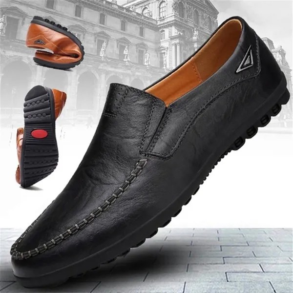 Дизайн Высокое качество Подлинные кожаные мужчины Ленивые обувь Мягкие Moccasins бездельники Мода Бренд Мужчины Плоские