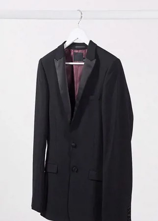 Черный пиджак-смокинг супероблегающего кроя ASOS DESIGN Tall-Черный цвет