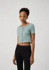Футболка с принтом CROPPED CREW Gap, оливковый