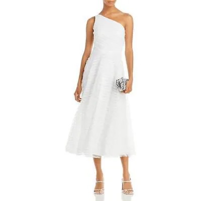 Женское белое коктейльное платье миди на одно плечо Aqua 2 BHFO 3426