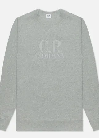 Мужская толстовка C.P. Company Diagonal Raised Fleece Logo Crew Neck, цвет серый, размер M