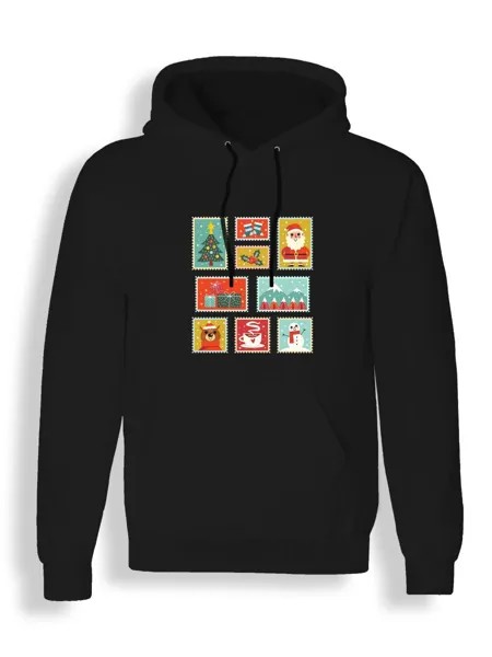 Худи унисекс Каждому Своё Merry Christmas/Рождество/Новый год NY56 черное M