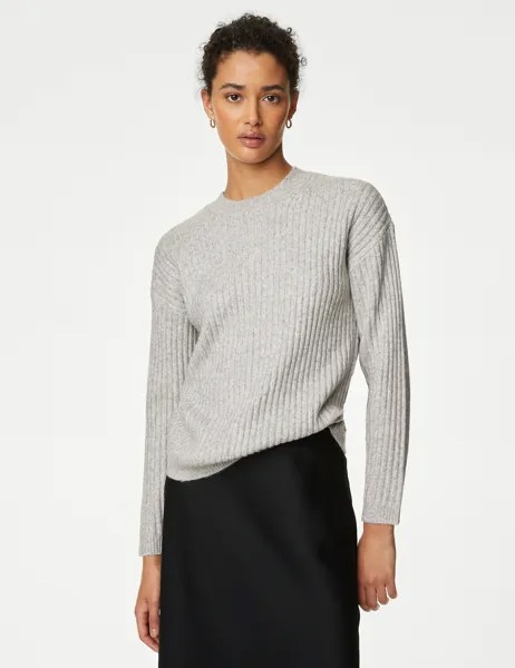 Джемпер в рубчик с круглым вырезом Marks & Spencer
