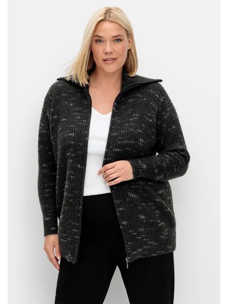 Кардиган sheego Strickjacke, цвет anthrazit-weiß