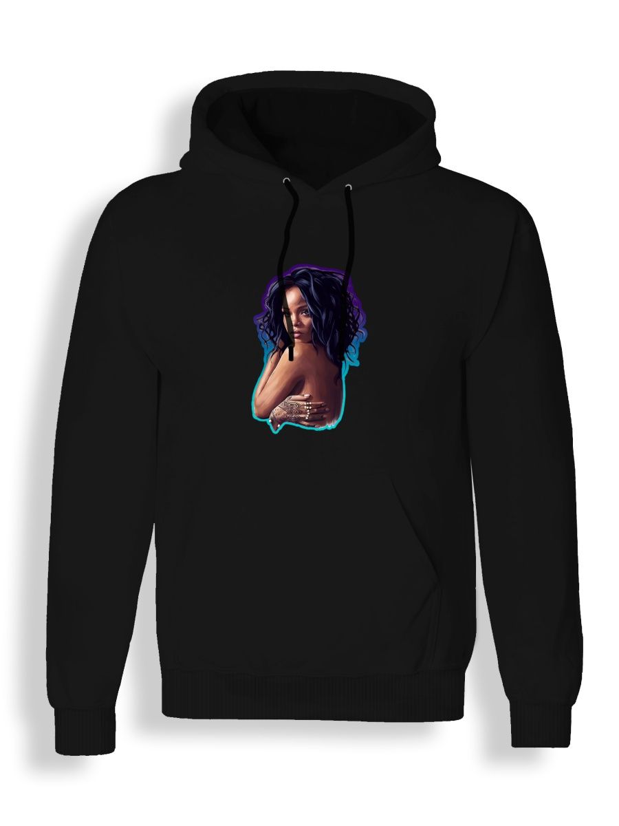 Худи унисекс СувенирShop Рианна/Rihanna 2 черное 3XL