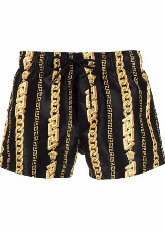Versace плавки-шорты с узором Greca