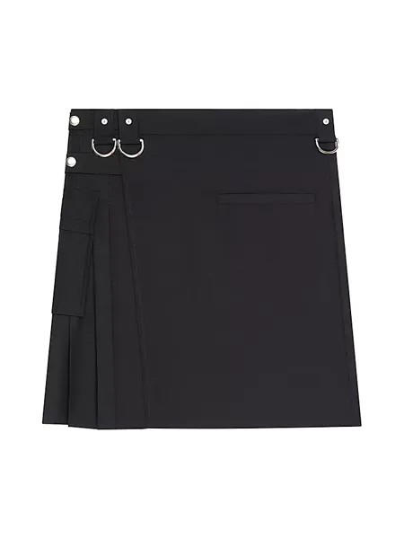 Юбка-килт из шерсти и мохера Givenchy, черный