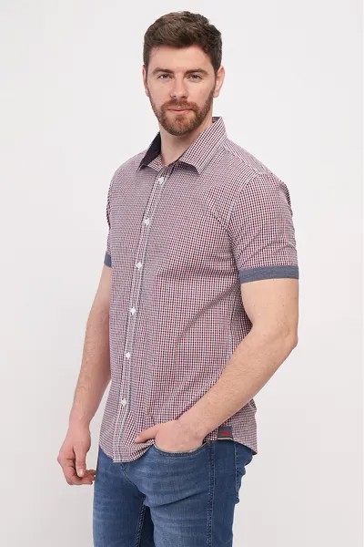 Рубашка в клетку с короткими рукавами Lee Cooper, розовый