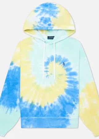 Женская толстовка Polo Ralph Lauren Spiral Tie-Dye Relaxed Hoodie, цвет синий, размер S