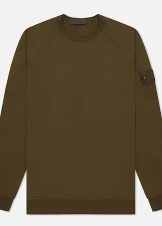 Мужская толстовка Stone Island Ghost Piece Crew Neck Stretch Fleece, цвет оливковый, размер XXL