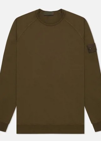 Мужская толстовка Stone Island Ghost Piece Crew Neck Stretch Fleece, цвет оливковый, размер XXL