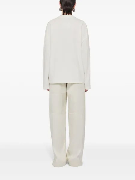 Jil Sander лонгслив с логотипом, белый