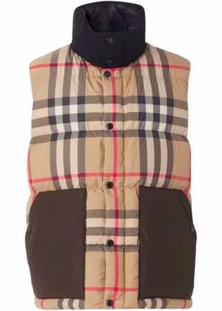 Burberry дутый жилет в клетку Vintage Check