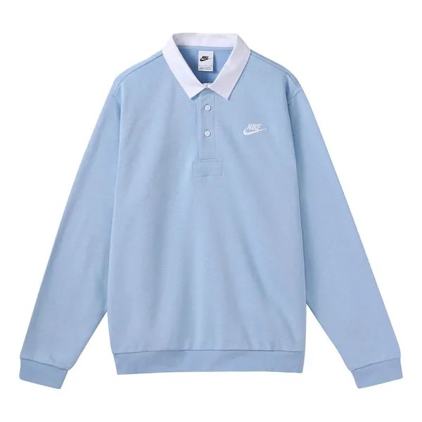 Футболка Nike Club Fleece Hoodie Polo Shirt 'Blue', синий