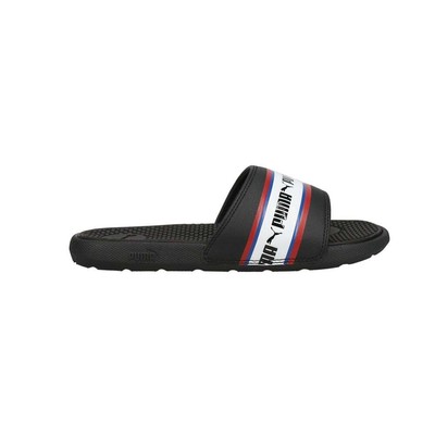 Puma Cool Cat Stripe Repeat Slide Молодежные черные повседневные сандалии для девочек 38591403