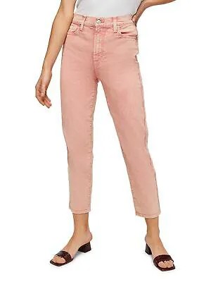 7 FOR ALL MANKIND Женские розовые укороченные джинсы из денима с высокой посадкой и прямыми штанинами для юниоров 31
