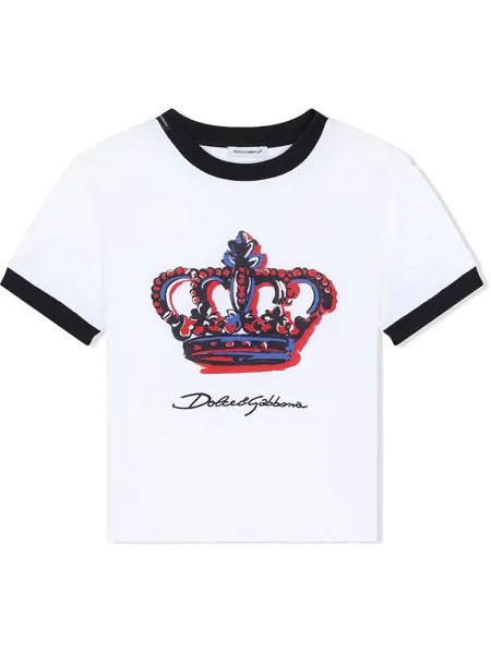 Dolce & Gabbana Kids футболка с принтом DG Crown