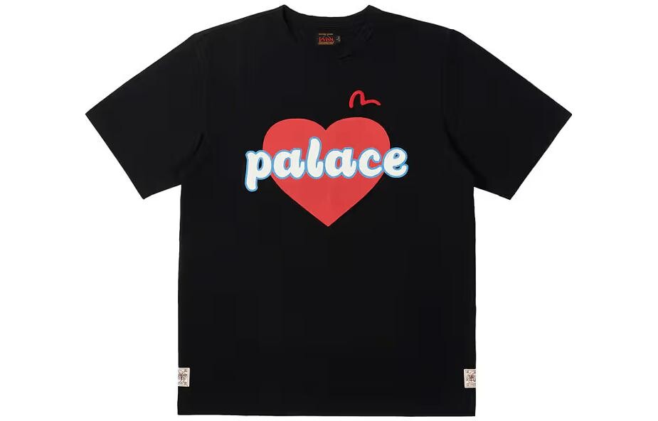 Футболка ко-бренда Evisu X EVISU, унисекс, черная Palace, черный