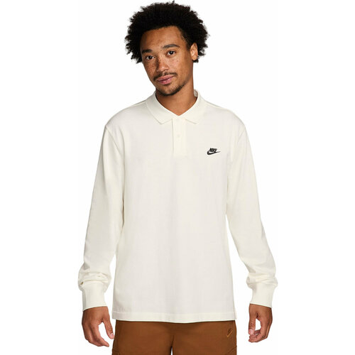 Поло спортивное NIKE Club Long-Sleeve Knit Polo, размер M, белый