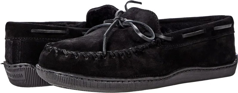 Тапочки Sheepskin Hardsole Moc Minnetonka, черный