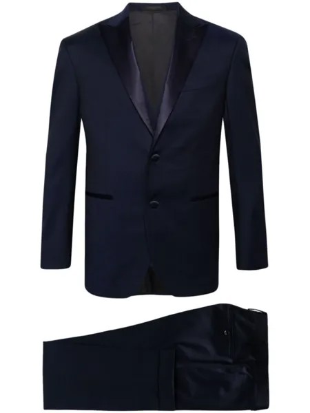 Corneliani костюм из вирджинской шерсти с однобортным пиджаком, синий