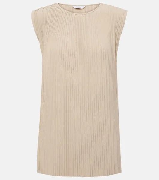 Плиссированный топ Cambusa Max Mara, бежевый