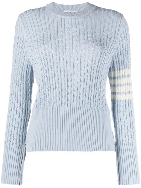 Thom Browne шерстяной джемпер с полосками 4-Bar, синий