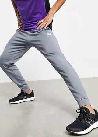 Серые флисовые спортивные джоггеры New Balance-Серый