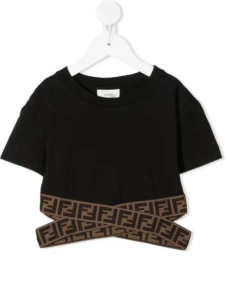 Fendi Kids укороченный топ с логотипом