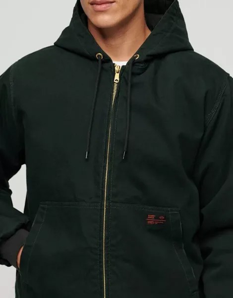 Зеленый бомбер с капюшоном Superdry Surplus