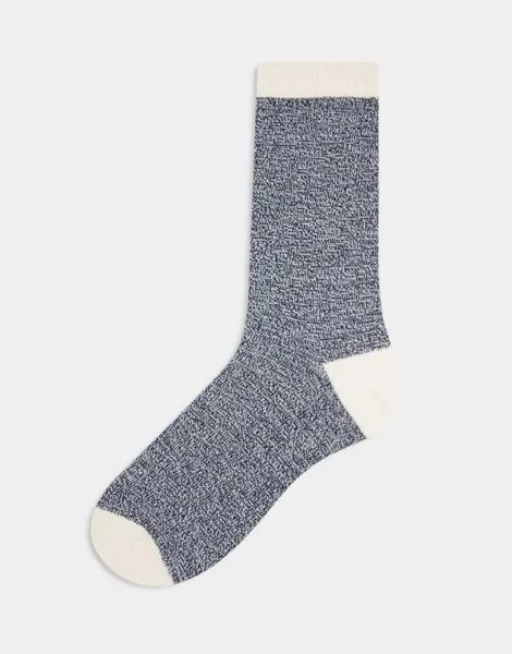 Синие и кремовые носки в рубчик ASOS DESIGN