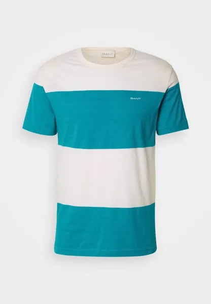 Футболка с принтом BAR STRIPE GANT, бирюзовый