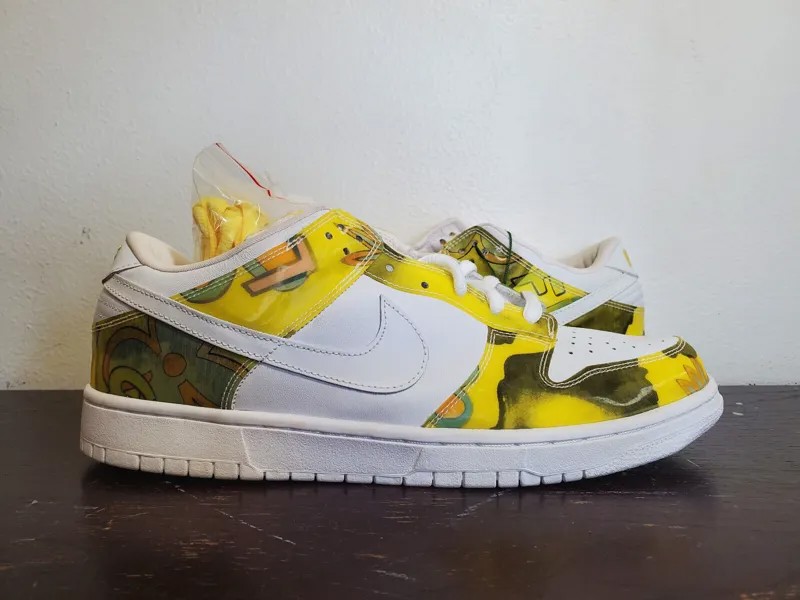 Мужские кроссовки Nike Dunk Low Pro SB 2005 De La Soul желто-белые 304292-171 размер 13