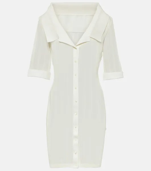 Платье-Рубашка из джерси La mini robe Manta Jacquemus, белый