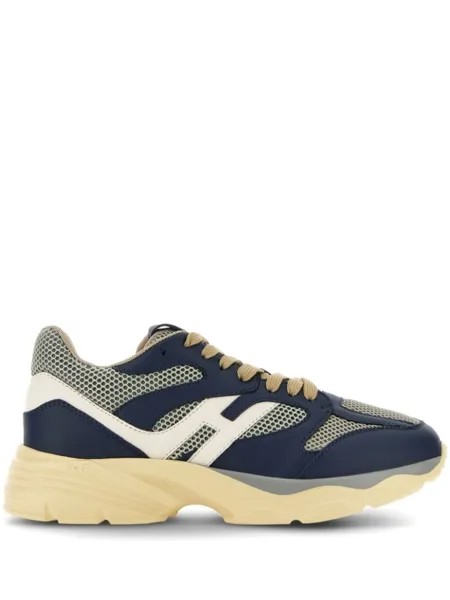 Hogan panelled leather sneakers, синий