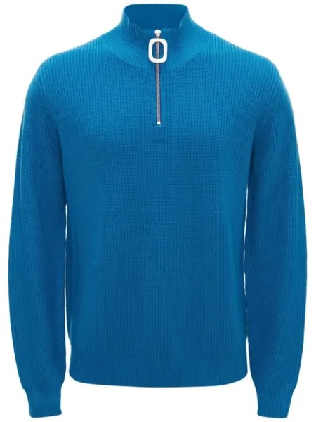 JW Anderson джемпер Henley с воротником на молнии, синий