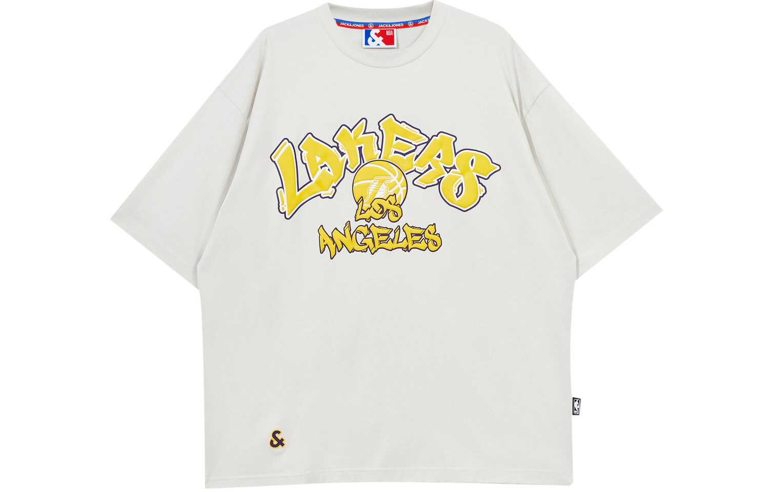 Футболка Nba X Jack&Jones X Lakers Nba унисекс Jack Jones, серый
