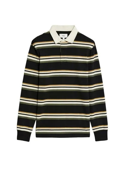 Рубашка поло PURE STRIPED Marks & Spencer, цвет black mix