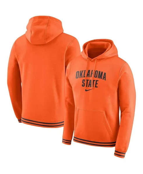Мужской оранжевый пуловер в стиле ретро с капюшоном Oklahoma State Cowboys Nike