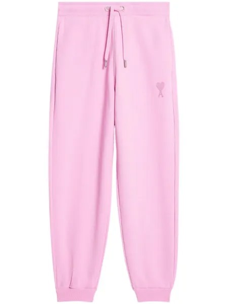 AMI Paris спортивные брюки с вышитым логотипом, розовый