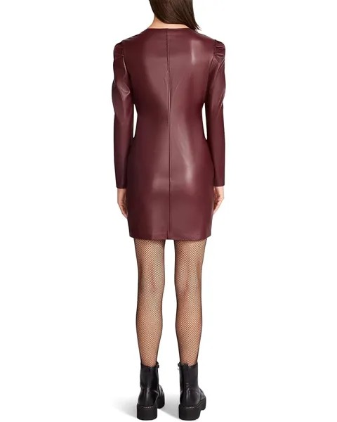 Платье Betsey Johnson Hook Front Vegan Leather Mini Dress, бордовый