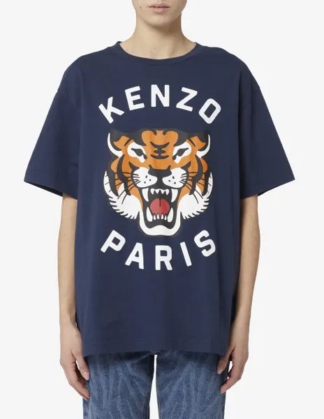 Футболка оверсайз Lucky Tiger Kenzo, синий