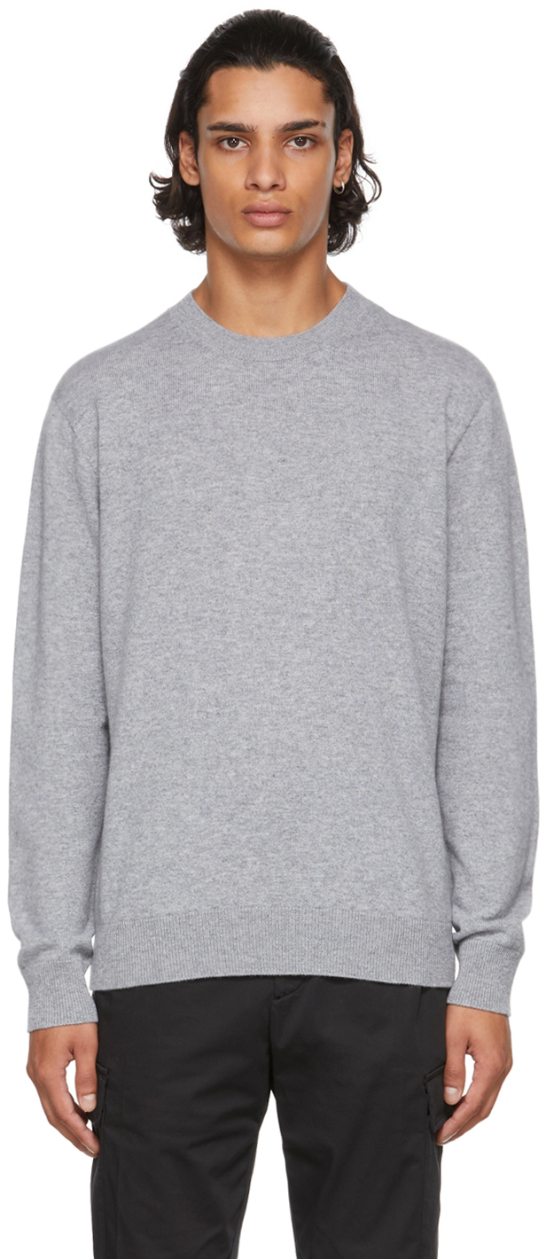 Серый кашемировый бесшовный свитер Agnona