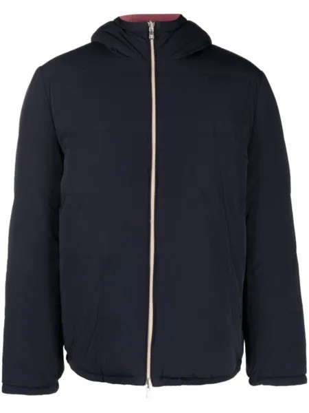 Brunello Cucinelli двусторонний пуховик на молнии, синий