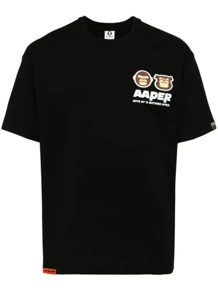 Футболка с логотипом AAPE BY *A BATHING APE, черный