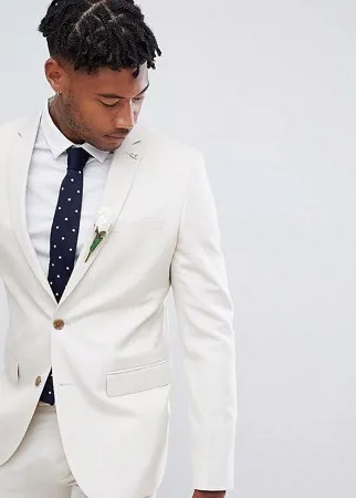 Приталенный пиджак из ткани с добавлением льна Farah Wedding-Светло-бежевый