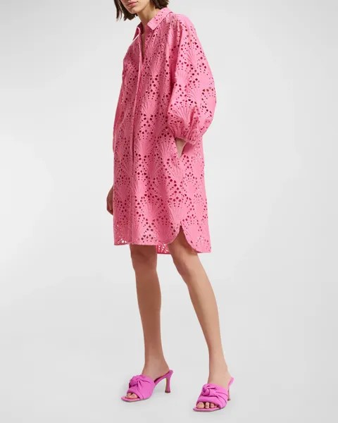 Короткое платье Finga из английской вышивки с поясом Essentiel Antwerp, цвет Bubblegum
