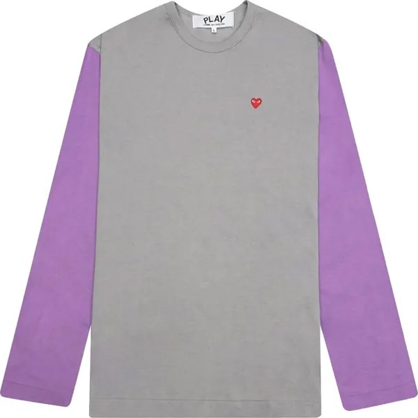 Футболка Comme des Garçons PLAY Bi-Colour T-Shirt 'Grey/Purple', серый